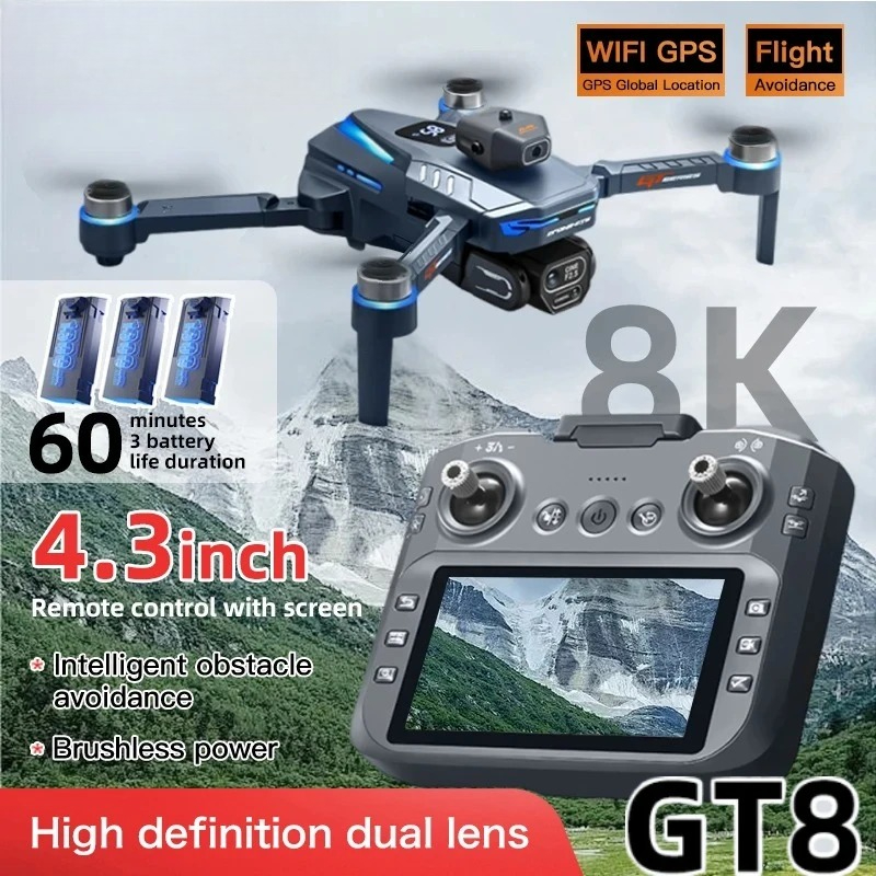 Drone Gps Mount - Orijinal GT8 Drone 8K Profesyonel Çift